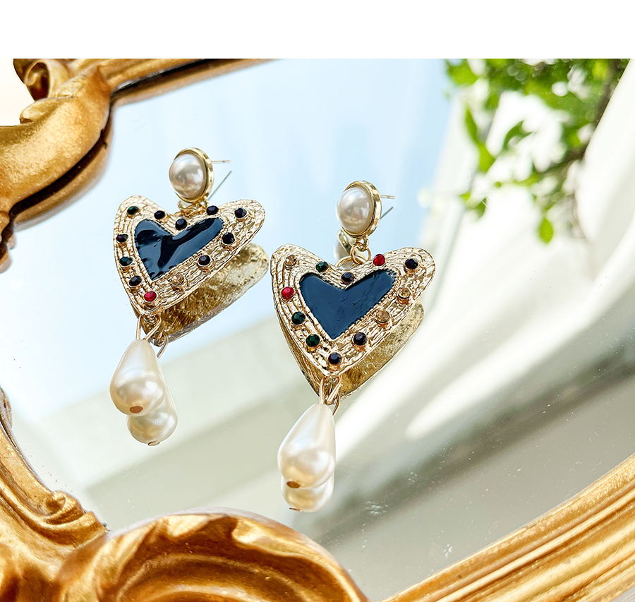 Oil Drop Pearl Love Earrings