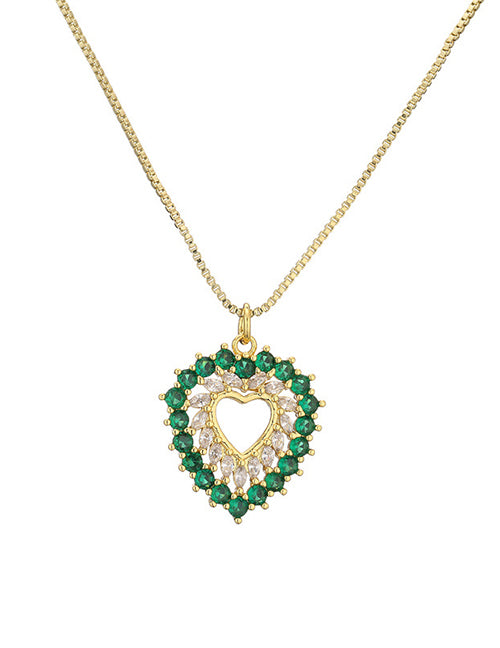 Bronze Zirconium Heart Necklace