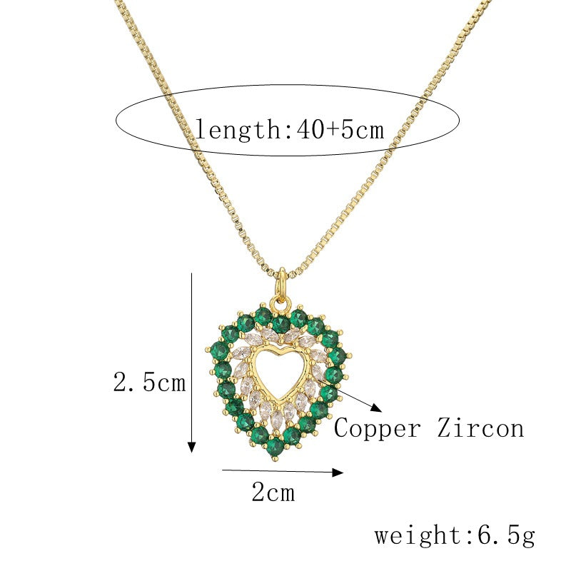 Bronze Zirconium Heart Necklace