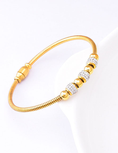 Gold Plated Titanium Beaded Bracelet