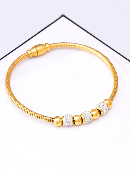 Gold Plated Titanium Beaded Bracelet