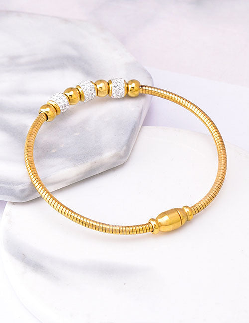 Gold Plated Titanium Beaded Bracelet
