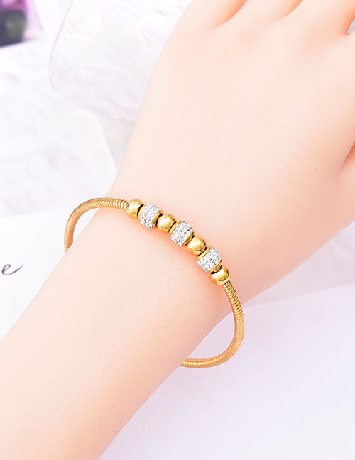 Gold Plated Titanium Beaded Bracelet