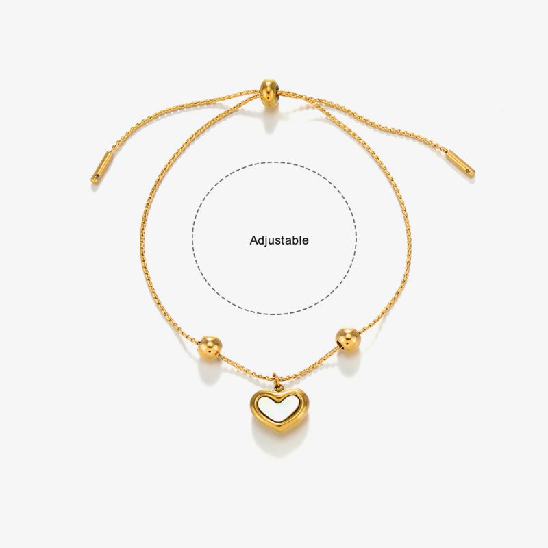 Stainless Steel Shell Love Bracelet, necklace and earrings set