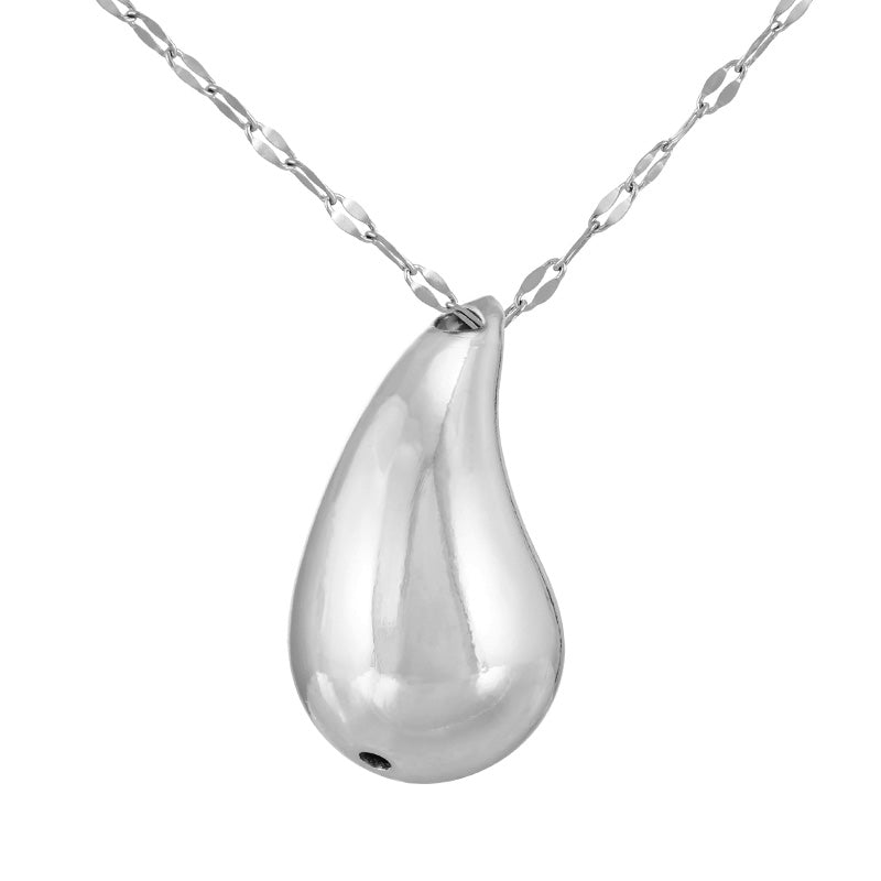 Titanium Steel Water Drop Pendant Necklace and earring set